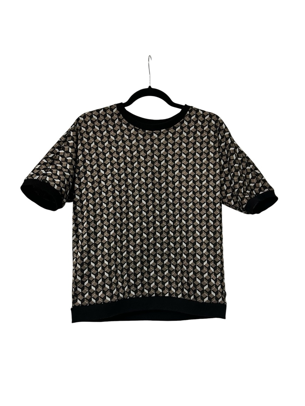 Andrew Marc Sport Black and Gray Knit Top